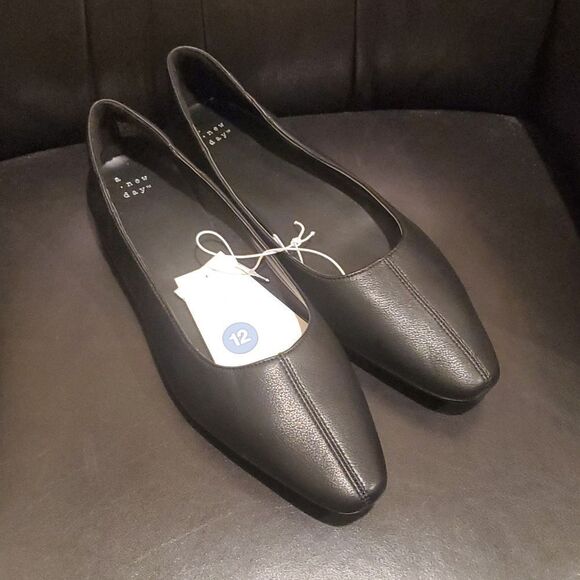 A NEW DAY "Tabina" Black Ballet Memory Foam Flat - Size 12 - Picture 1 of 8